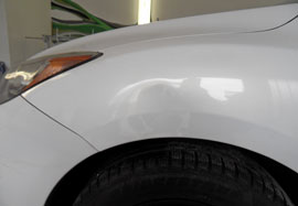 Dellenreparatur vorher / nachher