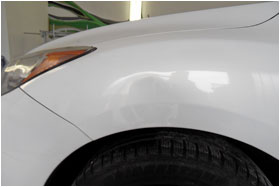 Dellenreparatur vorher / nachher